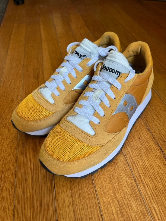 Saucony Shoes - Saucony Jazz Originals Retro Suede and Textile Mustard Yellow Runner Sneakers